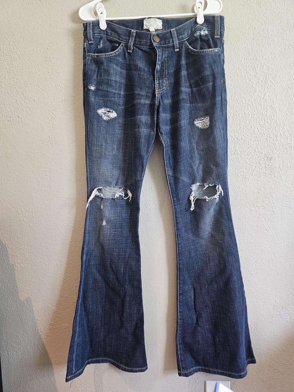 Current/Elliott The Elephant Bell Distressed Bell Bottom Jeans 27